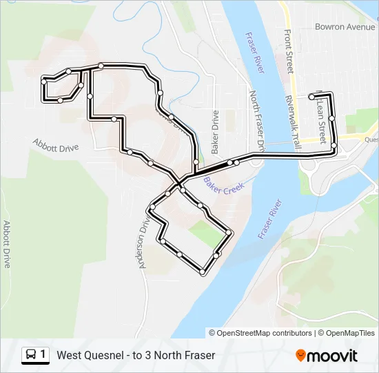 1 Bus Line Map