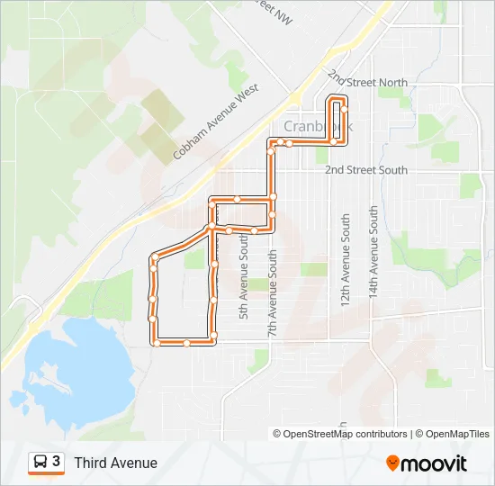 3 Bus Line Map