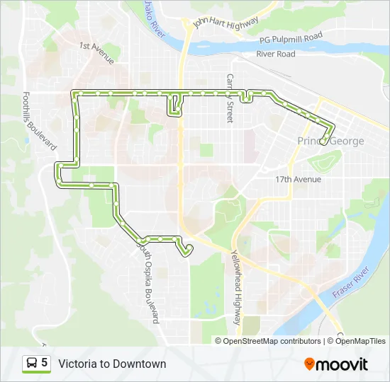 5 Bus Line Map
