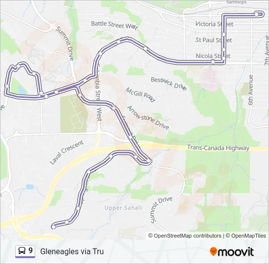 9 Bus Line Map