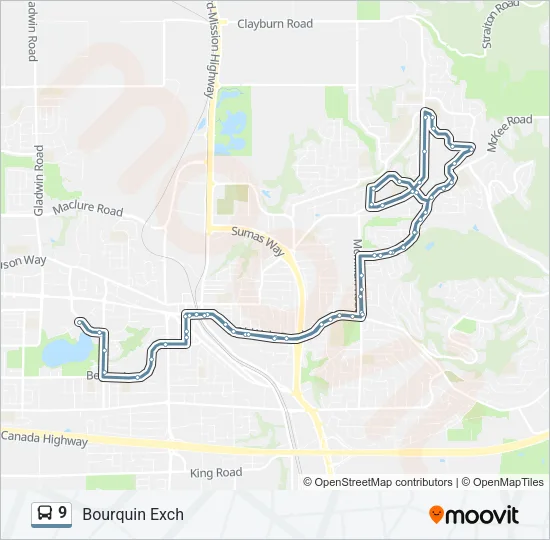 9 Bus Line Map
