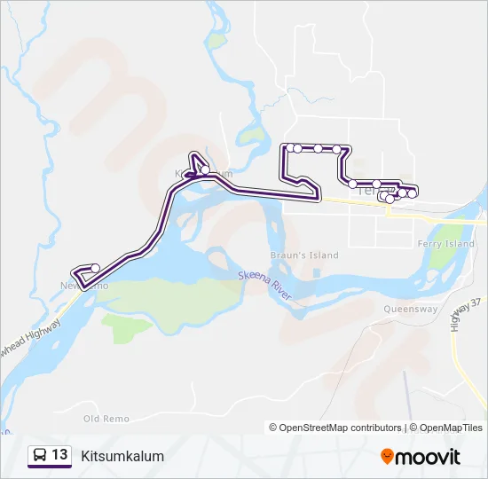 13 Bus Line Map