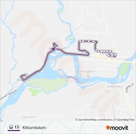 13 Bus Line Map