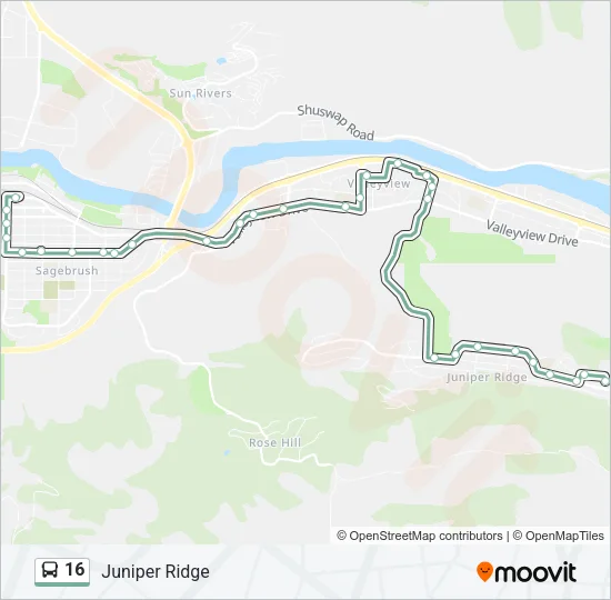 16 Bus Line Map