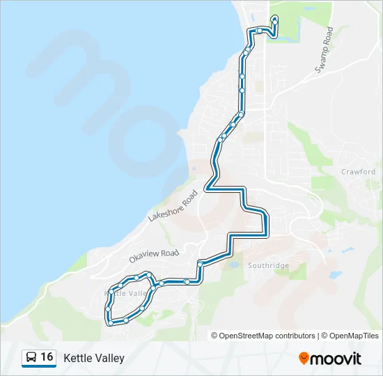 16 Bus Line Map