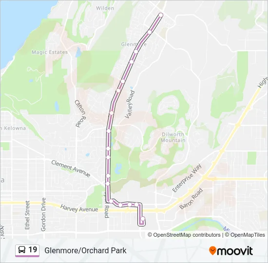 19 Bus Line Map