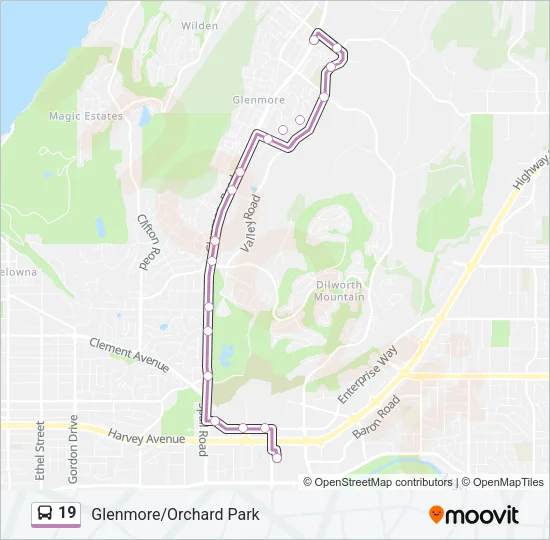 19 Bus Line Map