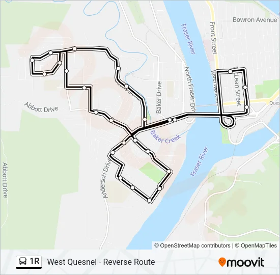 1R Bus Line Map