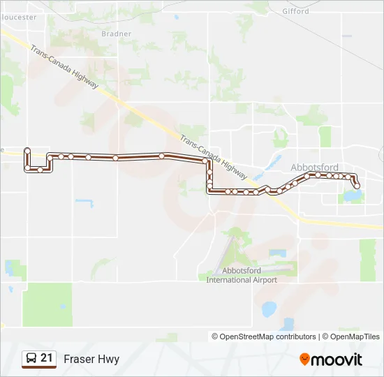 21 Bus Line Map