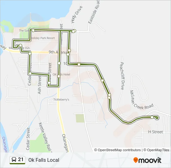 21 Bus Line Map