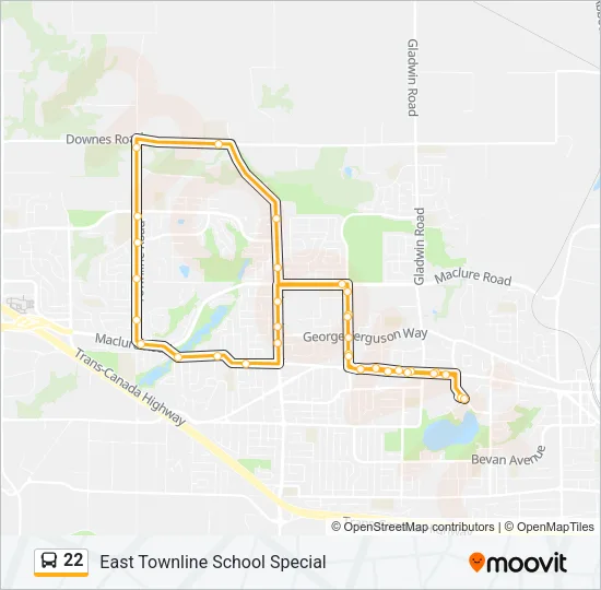 22 Bus Line Map