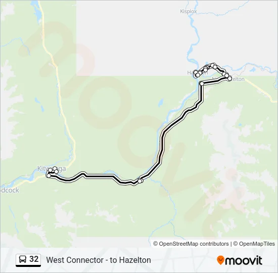 Plan de la ligne 32 de bus