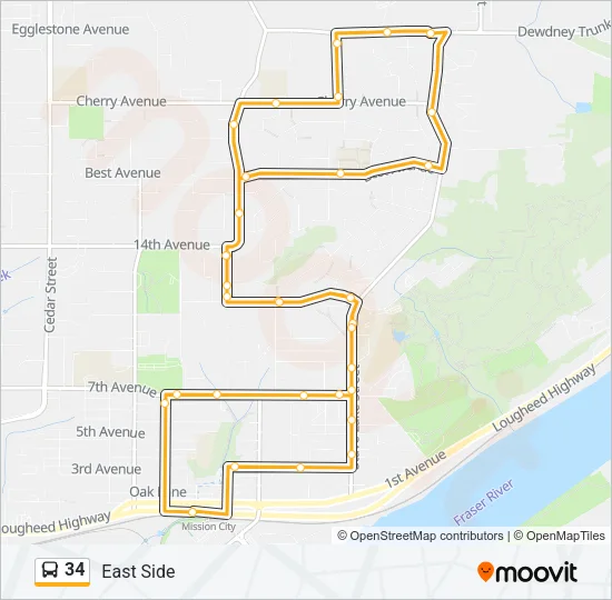 34 Bus Line Map