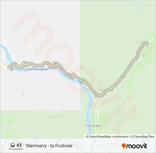 43 Bus Line Map