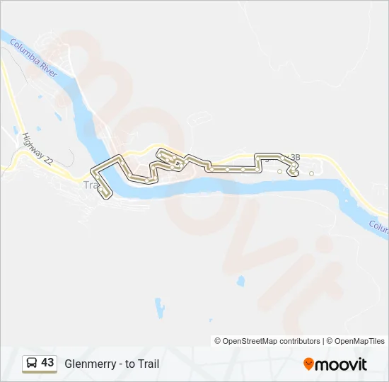 43 Bus Line Map