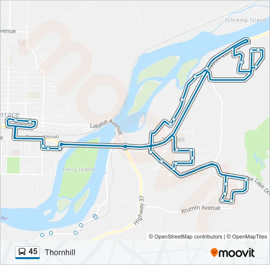 45 Bus Line Map