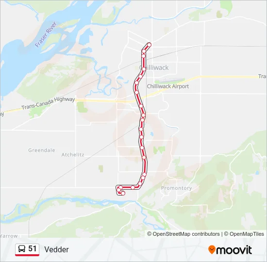 51 Bus Line Map