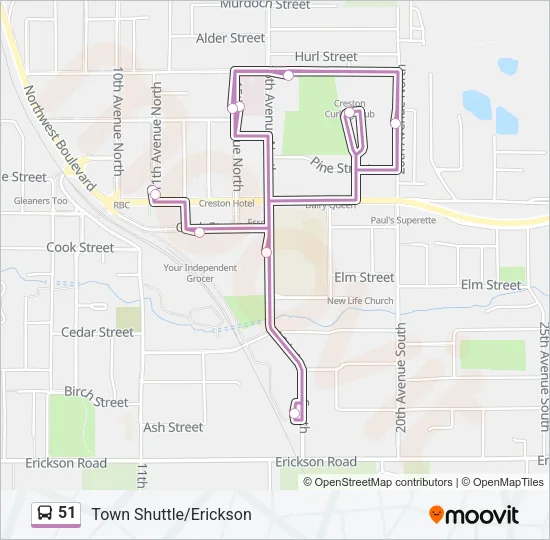 51 Bus Line Map