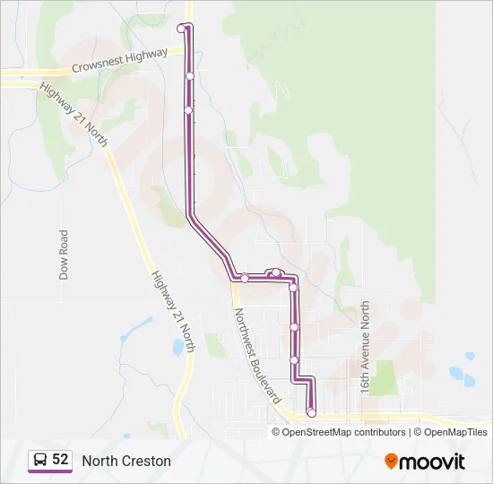 52 Bus Line Map