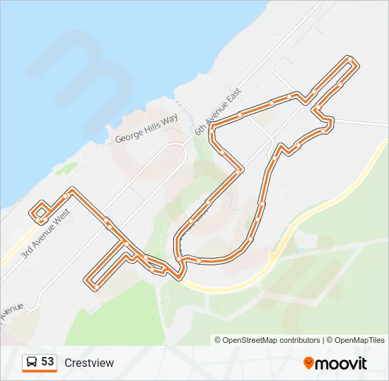 53 Bus Line Map