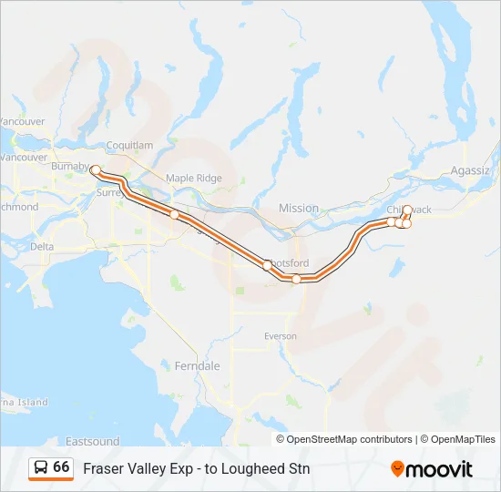 66 Bus Line Map