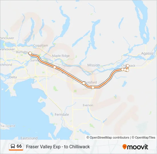 66 Bus Line Map