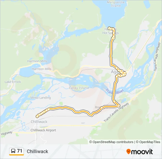 71 Bus Line Map