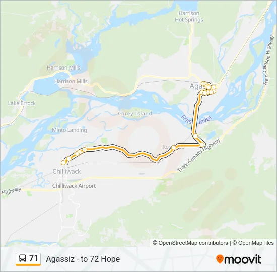71 Bus Line Map