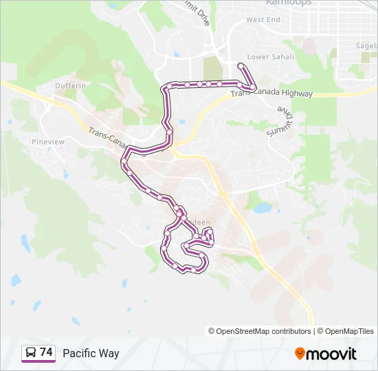 74 Bus Line Map