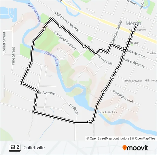 2 Bus Line Map