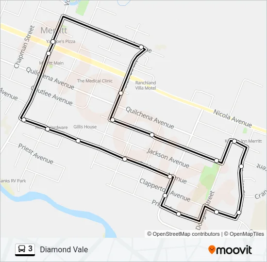 3 Bus Line Map