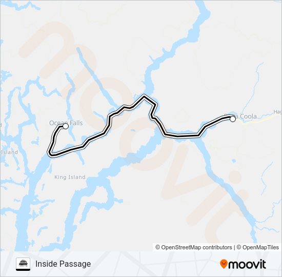 INSIDE PASSAGE Ferry Line Map