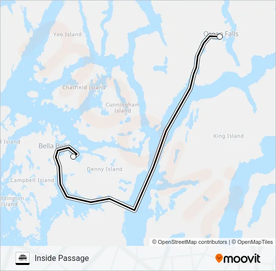 INSIDE PASSAGE Ferry Line Map
