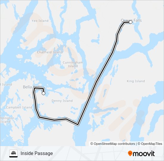 INSIDE PASSAGE Ferry Line Map