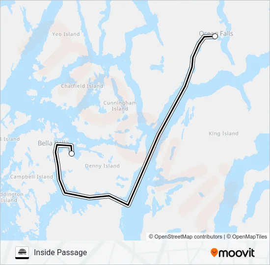 INSIDE PASSAGE Ferry Line Map