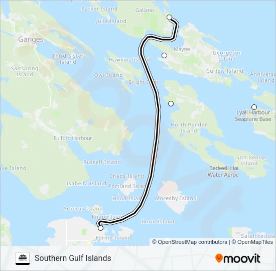 SOUTHERN GULF ISLANDS Ferry Line Map