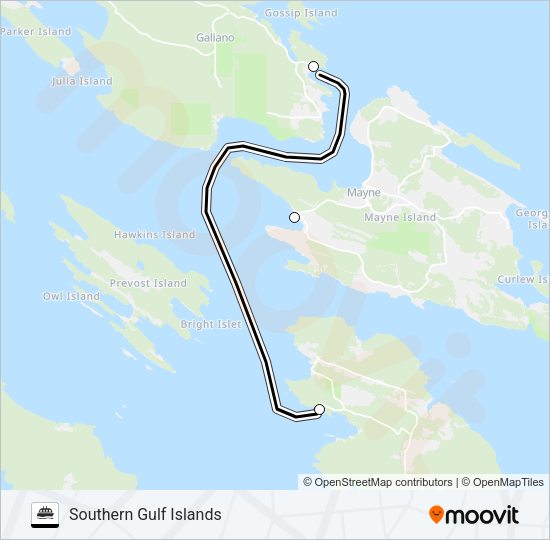 SOUTHERN GULF ISLANDS Ferry Line Map