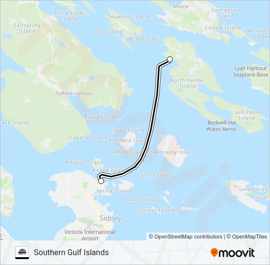 SOUTHERN GULF ISLANDS Ferry Line Map