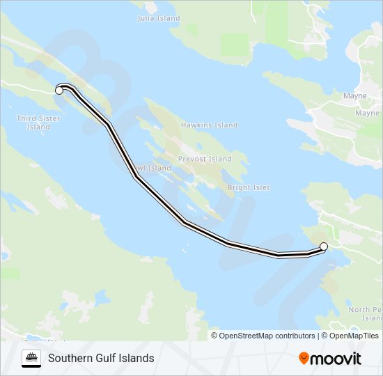 SOUTHERN GULF ISLANDS Ferry Line Map