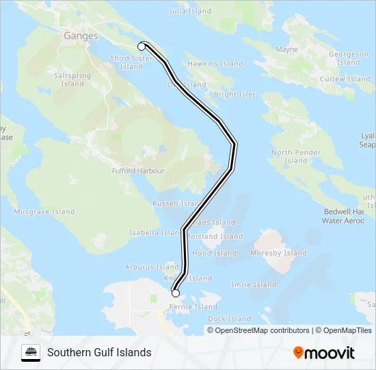 SOUTHERN GULF ISLANDS Ferry Line Map