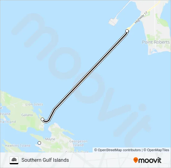 SOUTHERN GULF ISLANDS Ferry Line Map