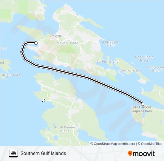 SOUTHERN GULF ISLANDS Ferry Line Map