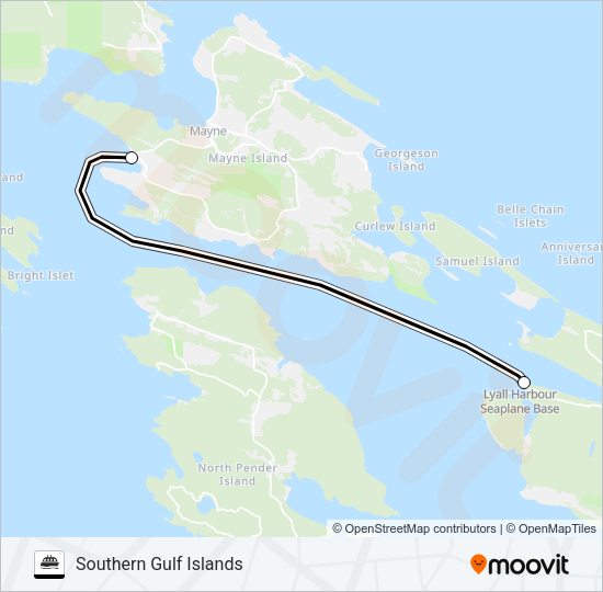 SOUTHERN GULF ISLANDS Ferry Line Map