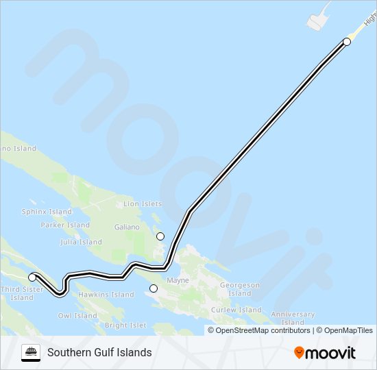 SOUTHERN GULF ISLANDS Ferry Line Map