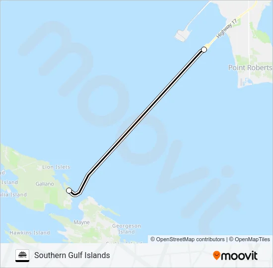 SOUTHERN GULF ISLANDS Ferry Line Map