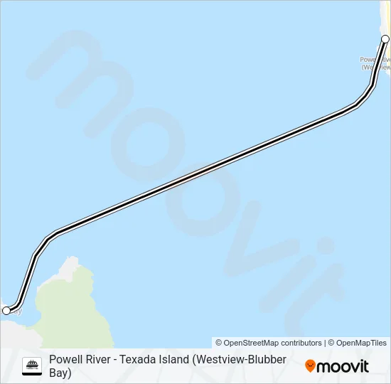 POWELL RIVER - TEXADA ISLAND (WESTVIEW-BLUBBER BAY) Ferry Line Map