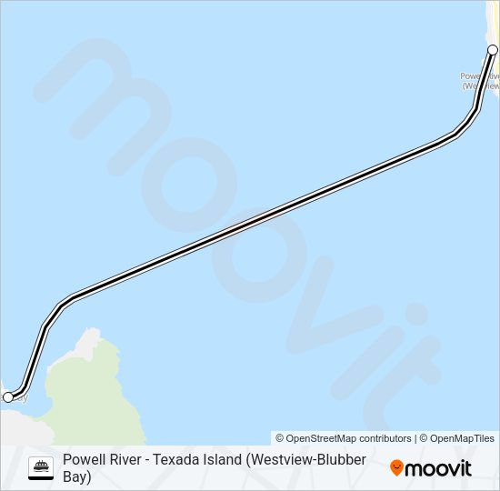 POWELL RIVER - TEXADA ISLAND (WESTVIEW-BLUBBER BAY) Ferry Line Map
