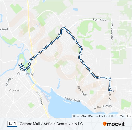 1 Bus Line Map