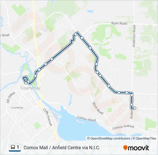 1 Bus Line Map
