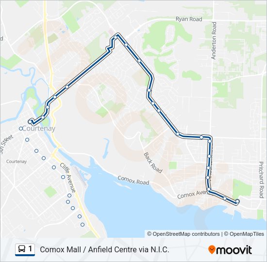 1 Bus Line Map